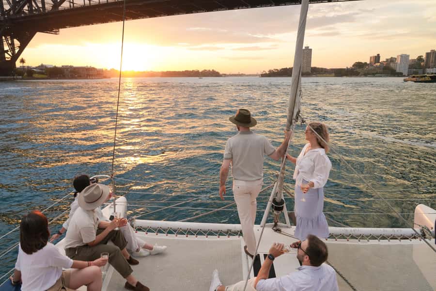 Sydney Harbour: Sunset Catamaran Cruise - A Small Catamaran With Room for Photos