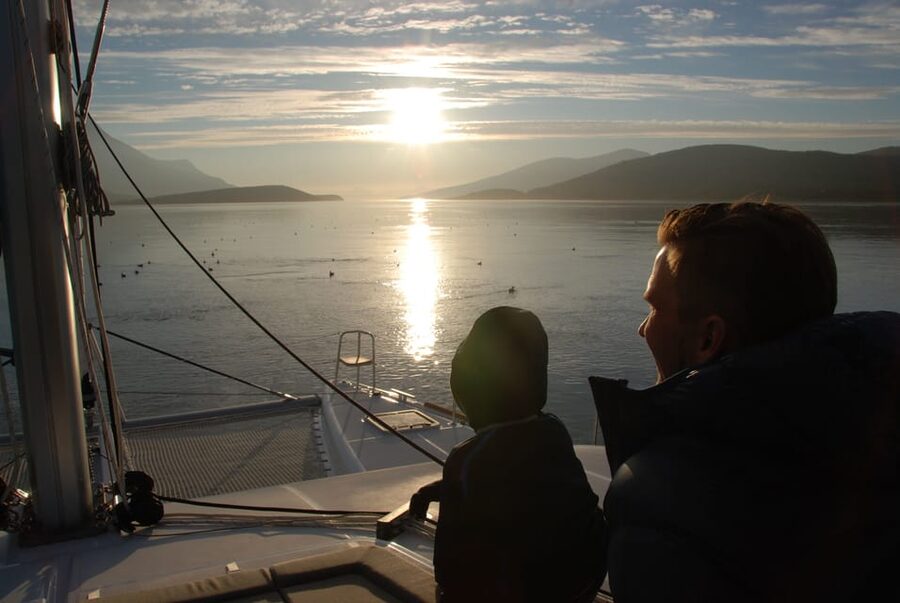 Tromsø: Fjord and Islands Luxury Catamaran Cruise - Mountain views from the Norwegian waters