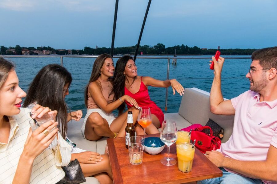 Venice: Lagoon Catamaran Cruise with Music and Drinks - Returning beside Sant’Elena and the Biennale gardens