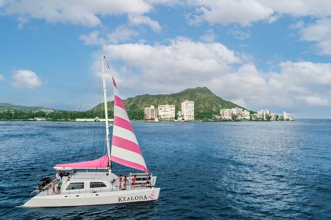 Waikiki: Friday Night Fireworks Catamaran Cruise - Positioning for the Waikiki fireworks